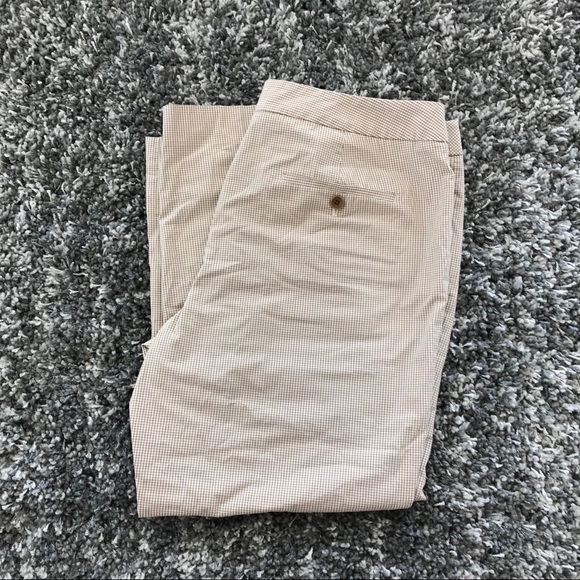 Talbots Pants - Talbots NWT Khaki and White Plaid Crop Pants 14